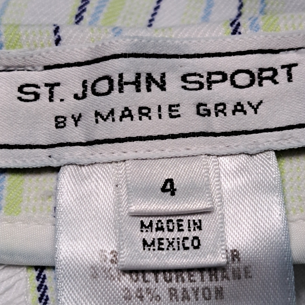 St John Sport Multi Color Striped Cropped Pants    Size 4 - Picture 8 of 9